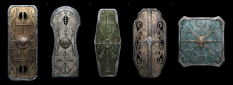 Concept art of Modi's Shield from the video game God Of War by Yefim Kligerman
