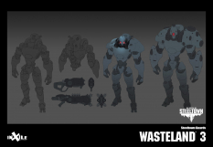 Concept art of Steeltown Guards from the video game Wasteland 3 by Dan Glasl