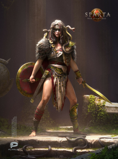 Concept art of Gorgona from the video game Sparta War Of Empires by Plarium