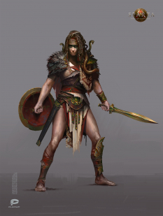 Concept art of Gorgona from the video game Sparta War Of Empires by Plarium