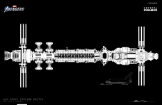 Concept art of Aim Space Station from the video game Marvel's Avengers by Gustavo Henrique Mendonca