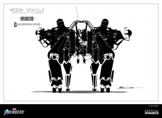 Concept art of Modok Vehicle from the video game Marvel's Avengers by Gustavo Henrique Mendonca