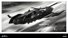 Concept art of Quinjet from the video game Marvel's Avengers by Gustavo Henrique Mendonca