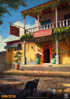 Concept art of Casa Del Ron from the video game Far Cry 6 by Ying Ding