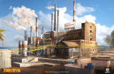 Concept art of Mckay Global Nickel Plant from the video game Far Cry 6 by Stephanie Lawrence