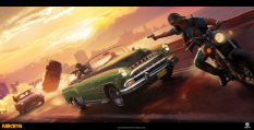 Concept art of Esperanza Car Chase from the video game Far Cry 6 by Vitalii Smyk