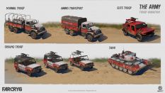 Concept art of Army Vehicles from the video game Far Cry 6 by Ying Ding