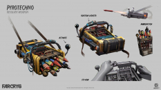 Concept art of Pyrotechno from the video game Far Cry 6 by Ying Ding