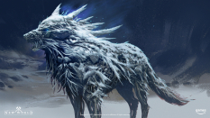 Concept art of Elemental Wolf from the video game New World by Stuart Kim