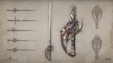 Concept art of Isabella's Rapier from the video game New World by Adam Richards