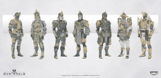 Concept art of War Armor Sets from the video game New World by Alexander Fuhr