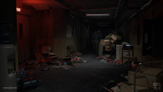 Concept art of Basement Hallway from the video game Back 4 Blood by Kevin Miranda