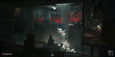 Concept art of Sewer Waterfall from the video game Back 4 Blood by TJ Foo