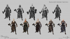 Concept art of Blacksmith Boldwin from the video game Demon Souls Remake by Pavel Goloviy