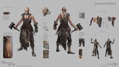 Concept art of Blacksmith Boldwin from the video game Demon Souls Remake by Pavel Goloviy