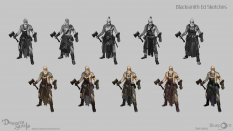 Concept art of Blacksmith Ed from the video game Demon Souls Remake by Pavel Goloviy