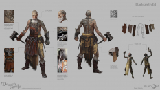 Concept art of Blacksmith Ed from the video game Demon Souls Remake by Pavel Goloviy