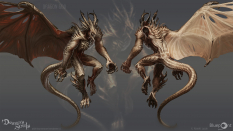 Concept art of Dragon God from the video game Demon Souls Remake by Kez Laczin