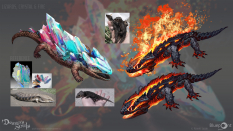 Concept art of Lizards Crystal Fire from the video game Demon Souls Remake by Kez Laczin