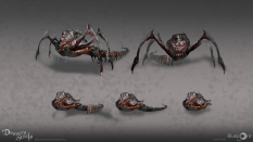 Concept art of Man Centipede from the video game Demon Souls Remake by Jose Parodi