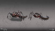 Concept art of Man Centipede from the video game Demon Souls Remake by Jose Parodi