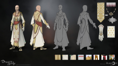 Concept art of Saint Robes from the video game Demon Souls Remake by Alex Lazar