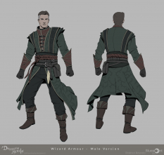 Concept art of Wizard Armour Male Version from the video game Demon Souls Remake by Dinulescu Alexandru