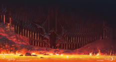Concept art of Dragon God Chamber from the video game Demon Souls Remake by Pavel Goloviy