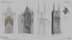 Concept art of Gothic Entrance from the video game Demon Souls Remake by Pavel Goloviy