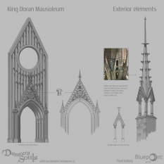 Concept art of King Doran Mausoleum Exterior from the video game Demon Souls Remake by Pavel Goloviy