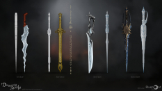 Concept art of Swords from the video game Demon Souls Remake by Alex Lazar