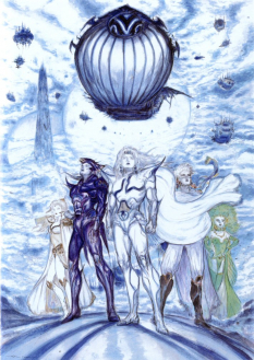 DS Cover concept art from Final Fantasy IV by Yoshitaka Amano