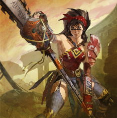 Atomic Wonder Woman concept art from the video game Infinite Crisis