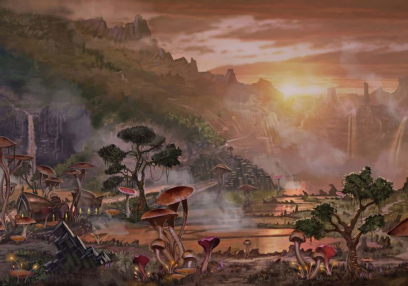 Fungus landscape artwork for The Elder Scrolls Online