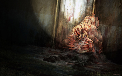 Concept art of a infected door for The Last of Us