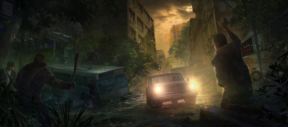Concept art of an ambush for The Last of Us
