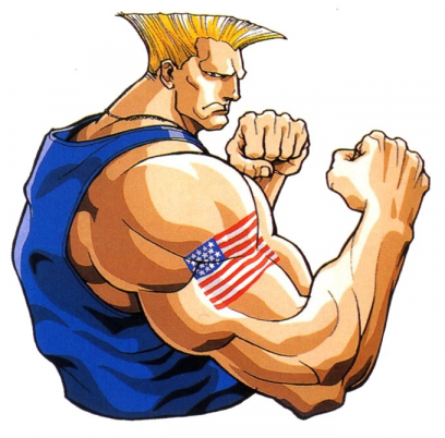 Concept art of Guile for Street Fighter II': Hyper Fighting