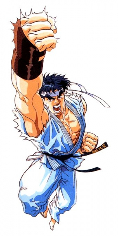 Concept art of Ryu for Street Fighter II': Hyper Fighting