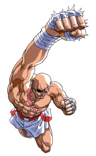 Concept art of Sagat for Street Fighter II': Hyper Fighting