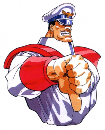 Concept art of M. Bison (Vega in Japan) for Street Fighter II': Hyper Fighting