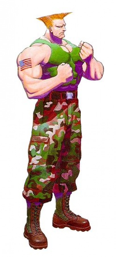 Concept art of Guile Super Street Fighter II: The New Challengers