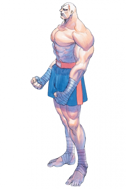 Concept art of Sagat for Super Street Fighter II Turbo