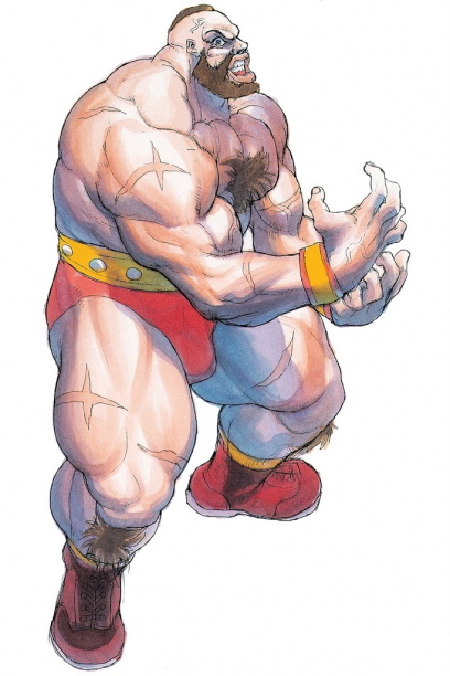 Concept art of Zangief for Super Street Fighter II Turbo