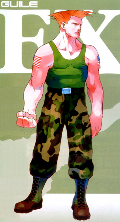 Concept art of Guile for Street Fighter EX