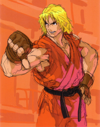 Concept art of Ken for Street Fighter III