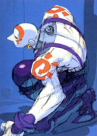 Concept art of Necro for Street Fighter III