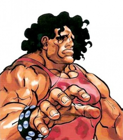 Concept art of Hugo for Street Fighter III 2nd Impact