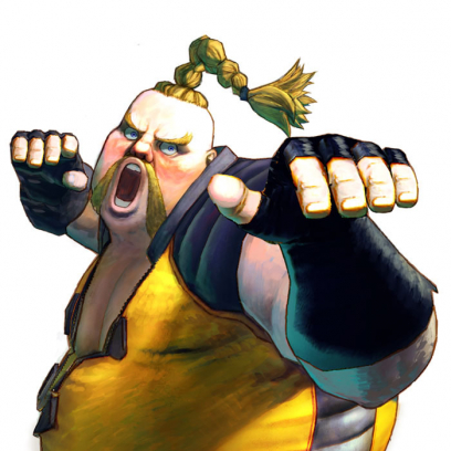 Concept art of Rufus for Street Fighter IV