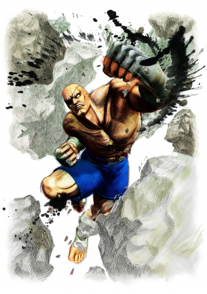 Concept art of Sagat for Super Street Fighter IV
