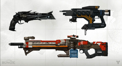 Concept artwork of gun designs for Destiny